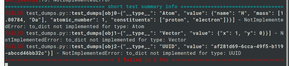 now all tests are red